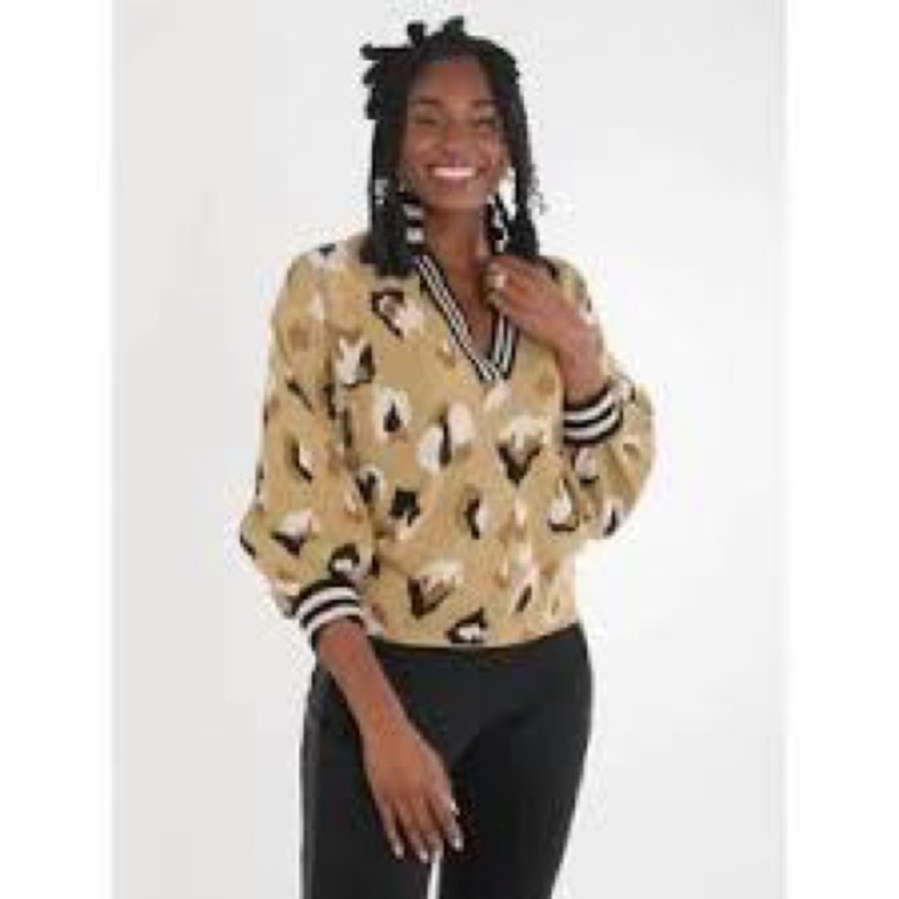 NEW Emily McCarthy size L Lolli Sweater Cocoa Brushed Cheetah SOLD OUT